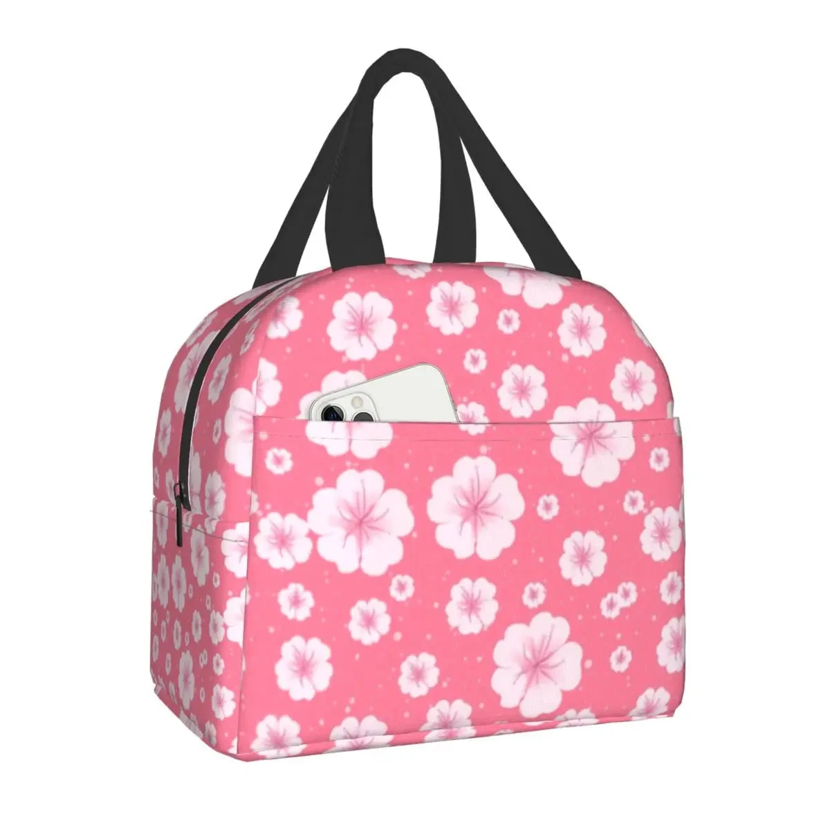Japanese-themed Cherry Blossom Sakura Insulated Lunch Bags - Image 3