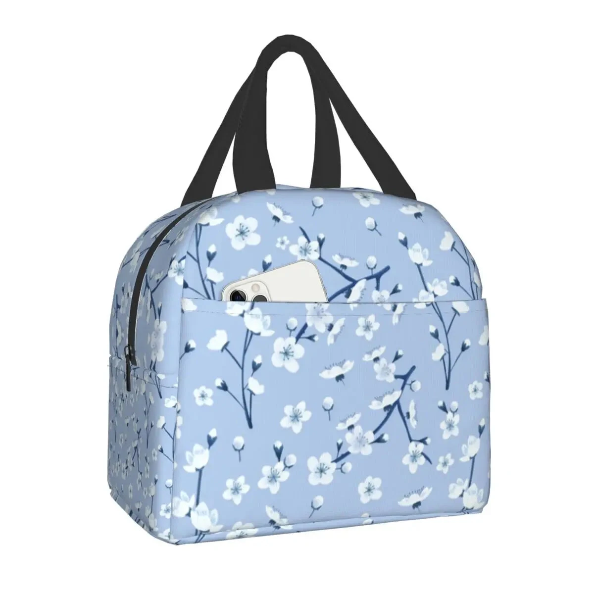 Japanese-themed Cherry Blossom Sakura Insulated Lunch Bags - Image 2