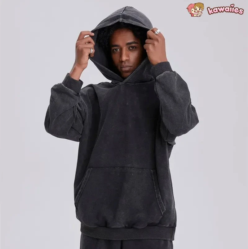 Apparel Japanese-themed Mt Fuji Landscape Unisex Vintage Washed Hoodies - Image 5