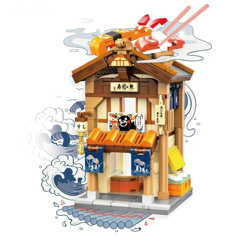 Japanese-themed Ramen Hot Spring Sushi Tea Micro Building Sets - Image 8