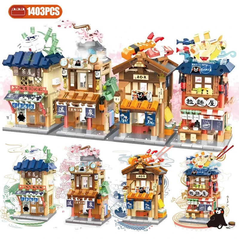 Japanese-themed Ramen Hot Spring Sushi Tea Micro Building Sets - Image 2