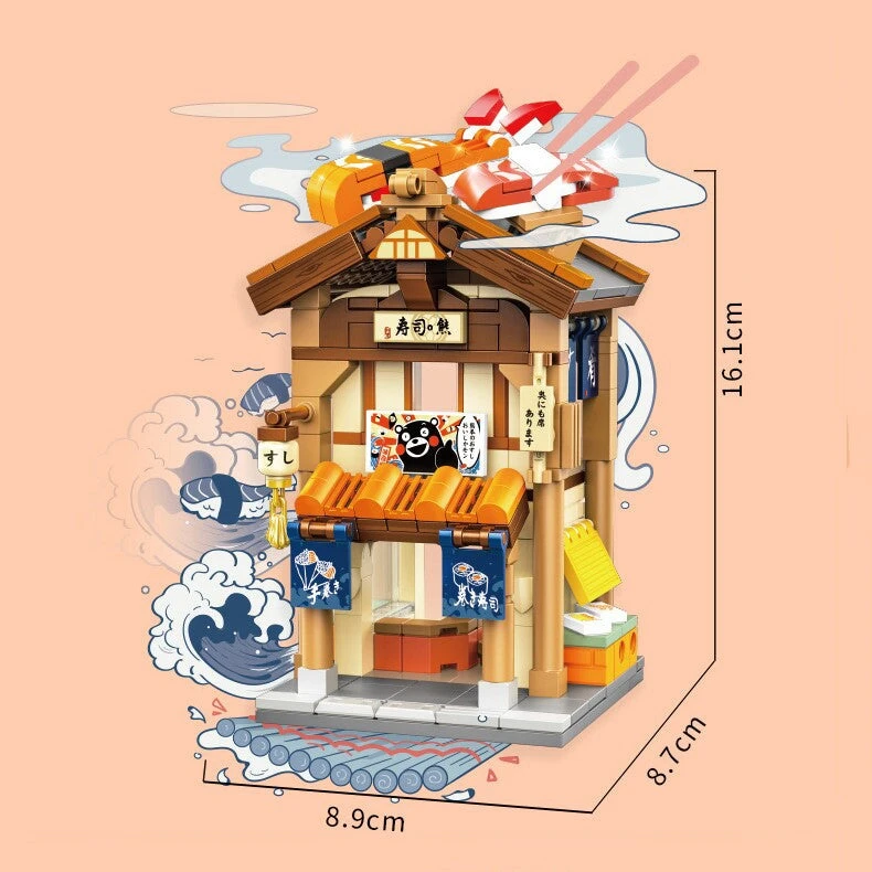Japanese-themed Ramen Hot Spring Sushi Tea Micro Building Sets - Image 12
