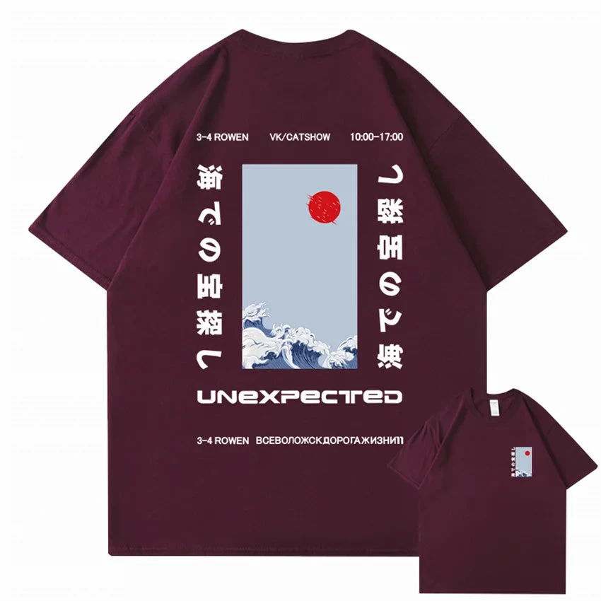 Apparel Japanese-themed Wave Red Sun Kanji Unisex Tee - Image 17