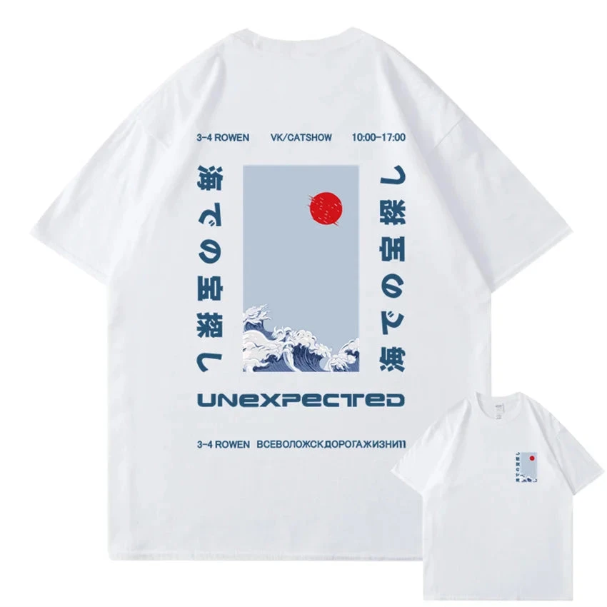 Apparel Japanese-themed Wave Red Sun Kanji Unisex Tee - Image 6