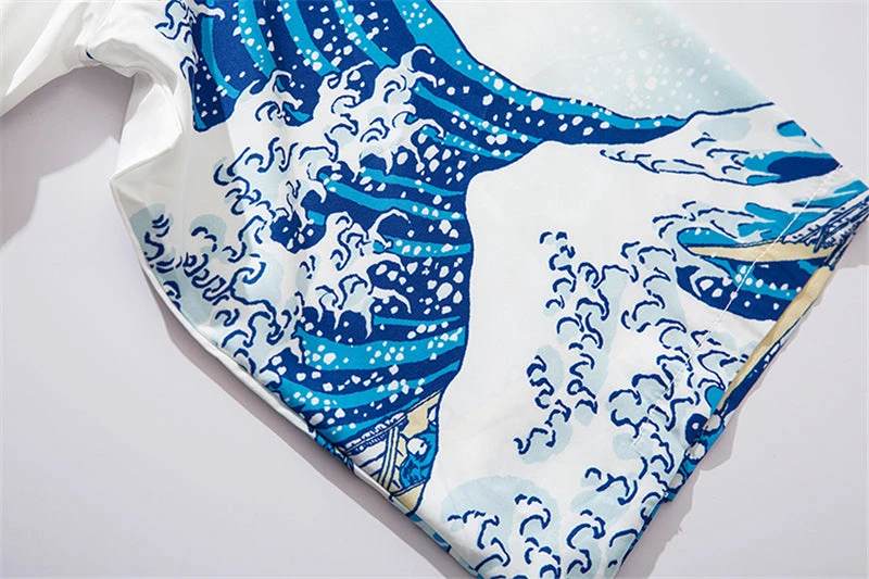 Apparel Japanese-themed Women Kimono Great Waves - Image 3