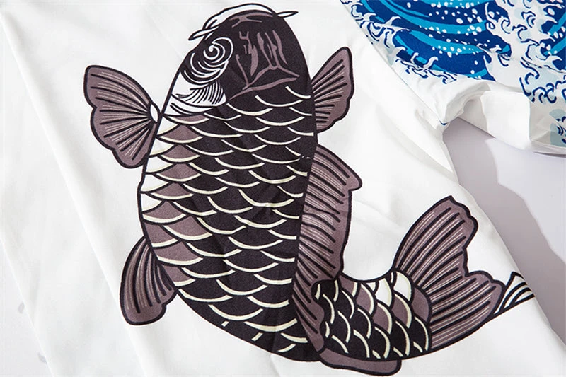 Apparel Japanese-themed Women Kimono Great Waves - Image 9