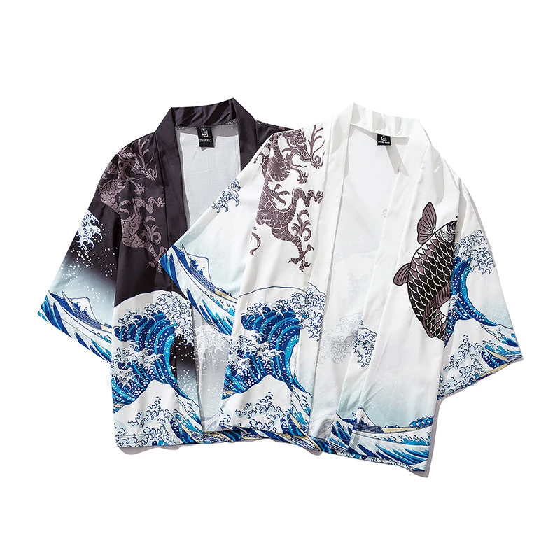Apparel Japanese-themed Women Kimono Great Waves