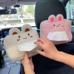 Accessories Kawaii Bear And Bunny Car Plush Tissue Box Cover