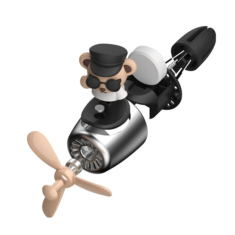 Kawaii Brown Bear Pilot Car Air Refresher Perfume Accessories - Image 9