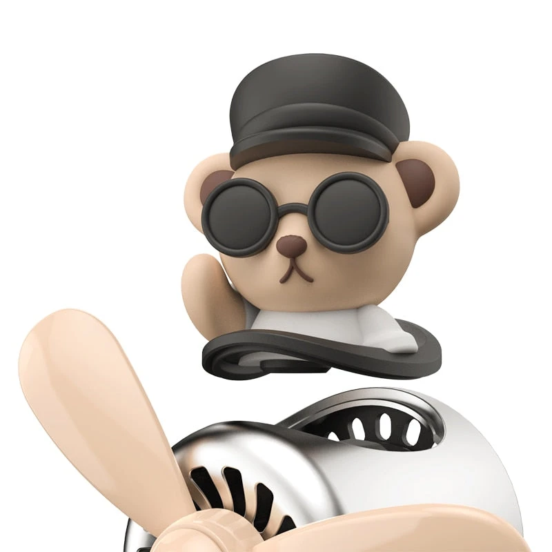 Kawaii Brown Bear Pilot Car Air Refresher Perfume Accessories - Image 10