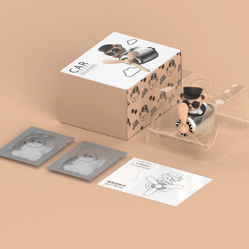 Kawaii Brown Bear Pilot Car Air Refresher Perfume Accessories - Image 3