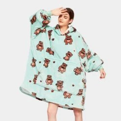 Apparel Kawaii Brown Bears Oversized Thick Blanket Hoodie