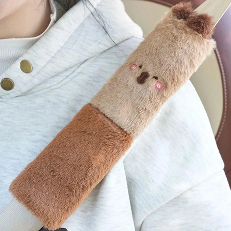 Accessories Kawaii Capybara Plush Car Seat Belt Cover Shoulder Strap Accessory - Image 2