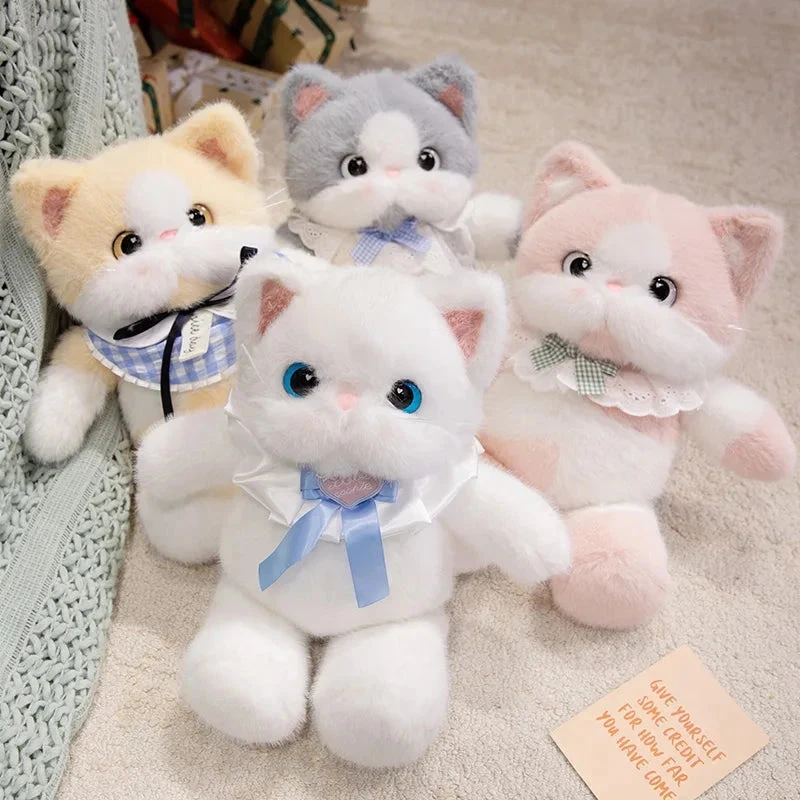 Kawaii Cat Plush Family With Collar - Image 2