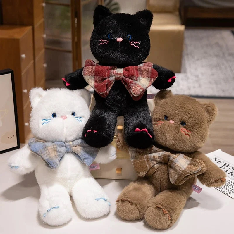 Kawaii Cat Teddy Bear Bowtie Plushies - Image 3
