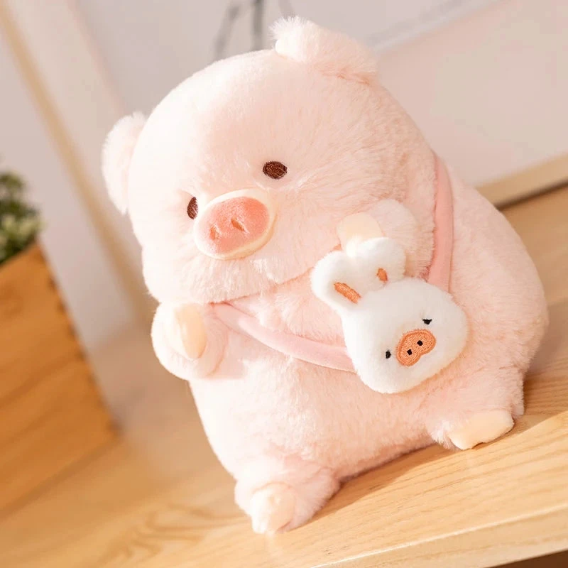 Kawaii Chunky Pig Holding Flower Plushie - Image 7