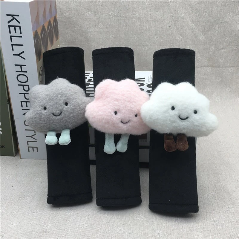 Accessories Kawaii Cloud Plush Car Seat Belt Cover Shoulder Strap Accessory - Image 5