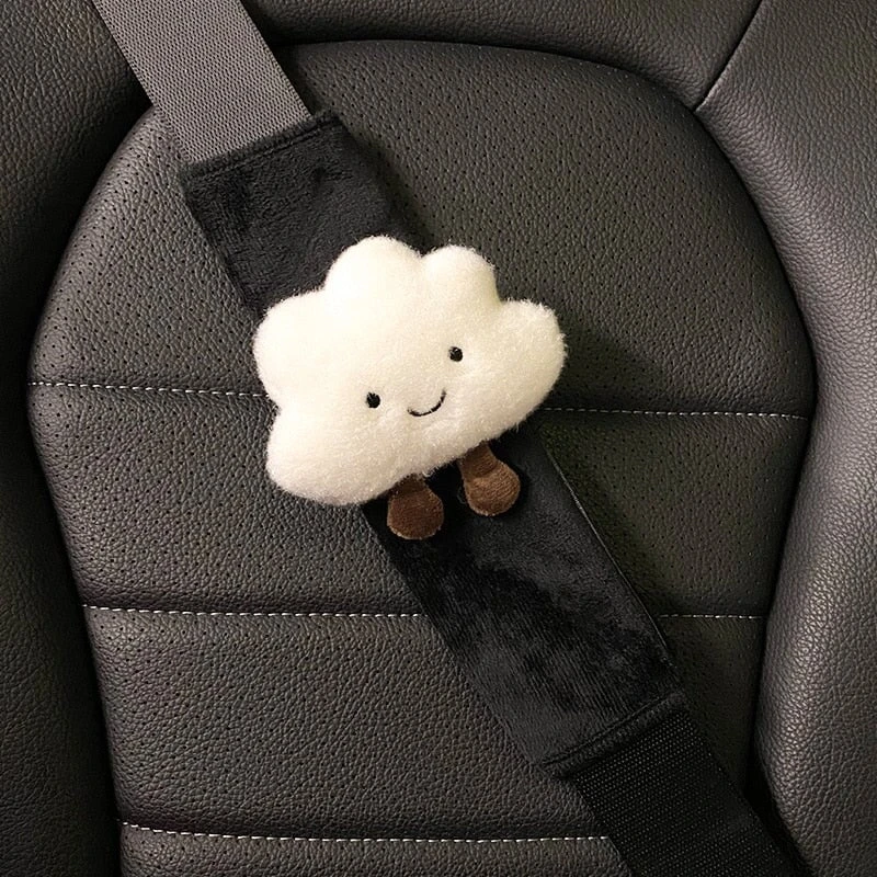 Accessories Kawaii Cloud Plush Car Seat Belt Cover Shoulder Strap Accessory