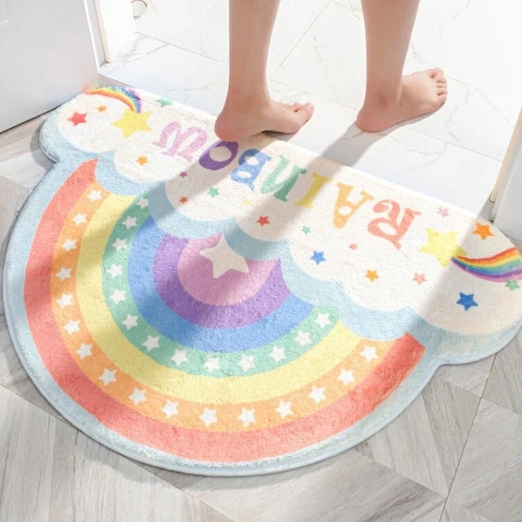 Kawaii Cloudy Rainbow Non-Slip Bath Mat - Image 2