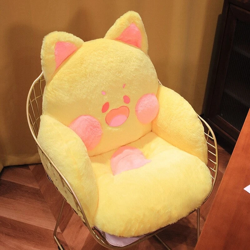 Kawaii Fluffy Fox Chair-shaped Cushions - Image 3