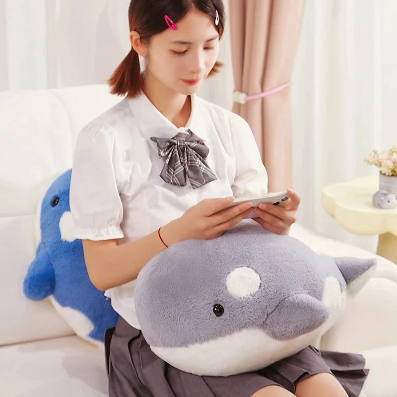 Kawaii Fluffy Gray Blue Killer Whale Plushies - Image 7