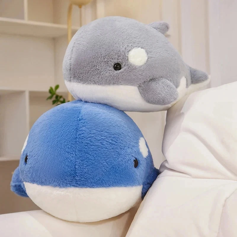 Kawaii Fluffy Gray Blue Killer Whale Plushies - Image 4