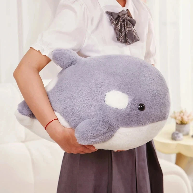Kawaii Fluffy Gray Blue Killer Whale Plushies - Image 11