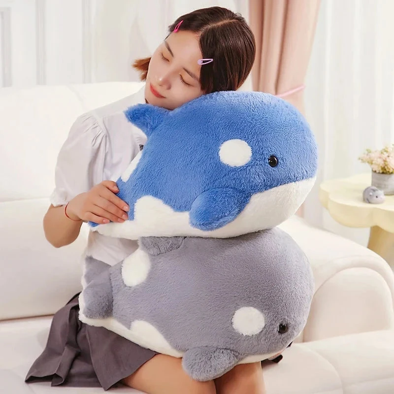 Kawaii Fluffy Gray Blue Killer Whale Plushies - Image 2