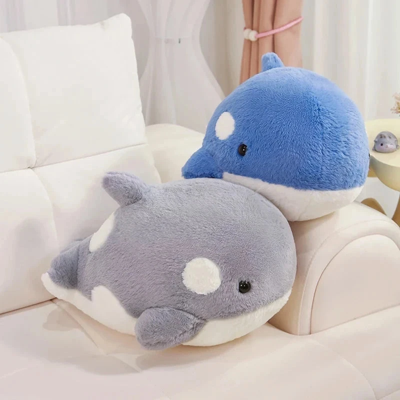 Kawaii Fluffy Gray Blue Killer Whale Plushies - Image 15