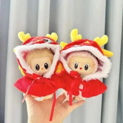 Accessories Kawaii Labubu Red Chinese Dragon Outfit