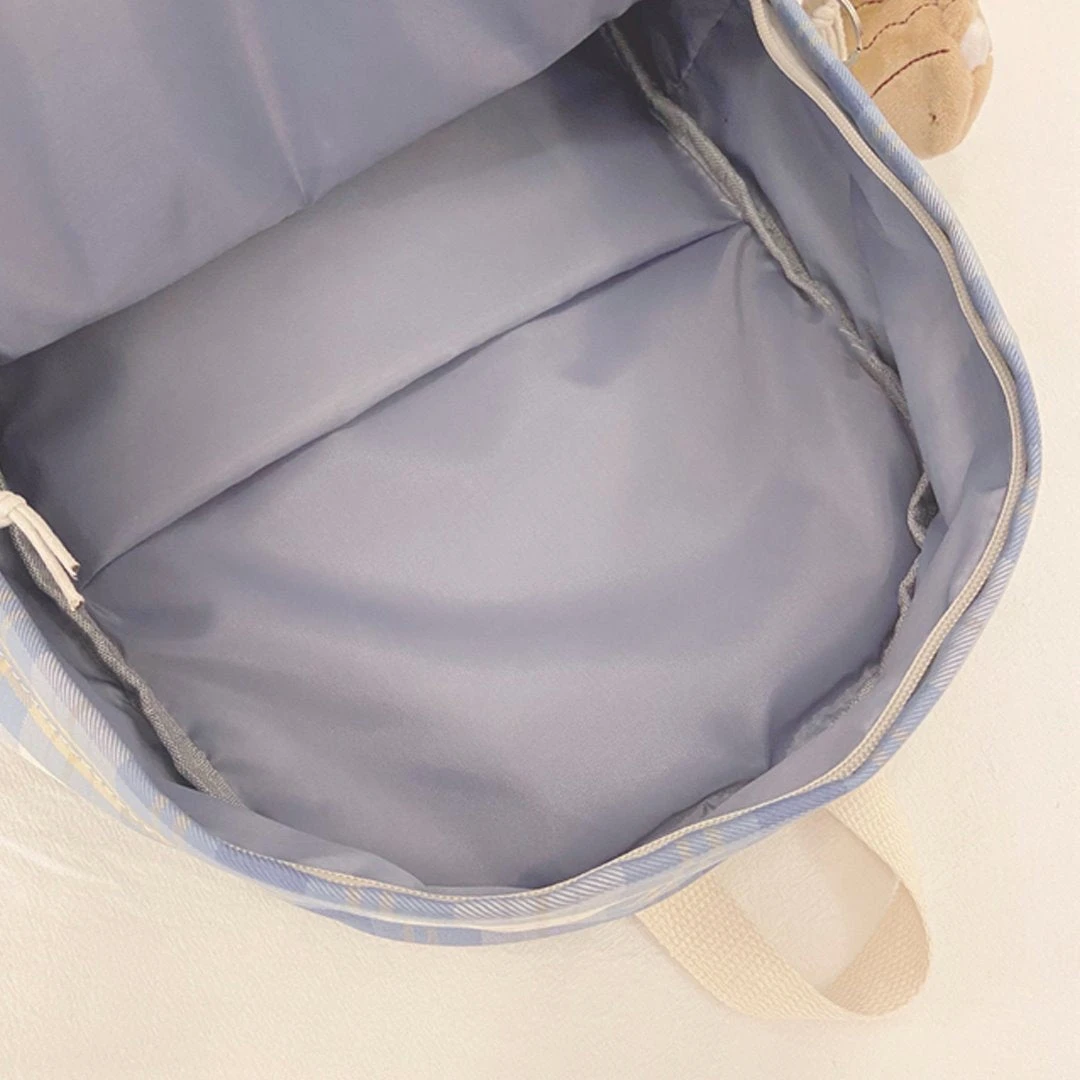 Apparel Kawaii Large Checked Multi-Pocket Backpack - Image 14