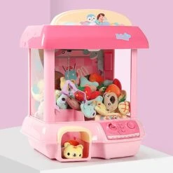 Kawaii Mini Pink Green Light Up Claw Machine Toy