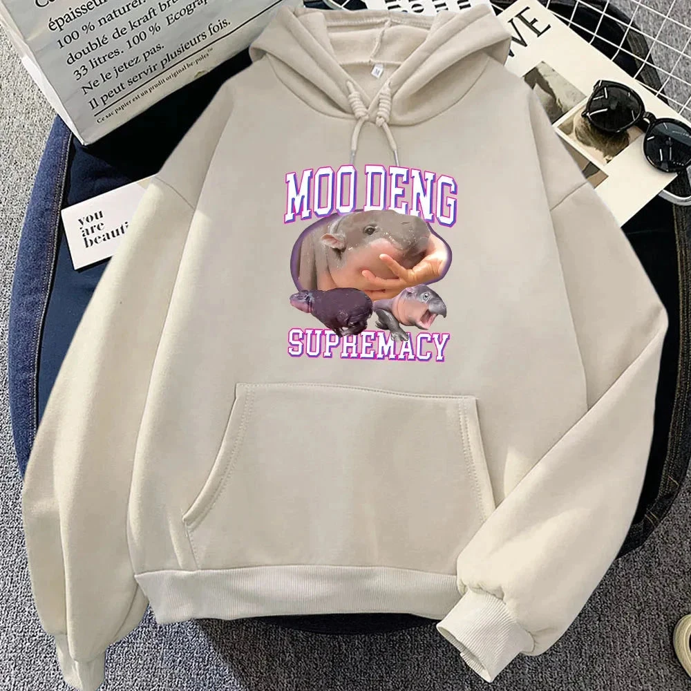 Apparel Kawaii Moo Deng Supremacy Hippo Unisex Hoodie - Image 4