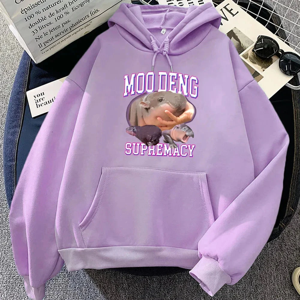 Apparel Kawaii Moo Deng Supremacy Hippo Unisex Hoodie