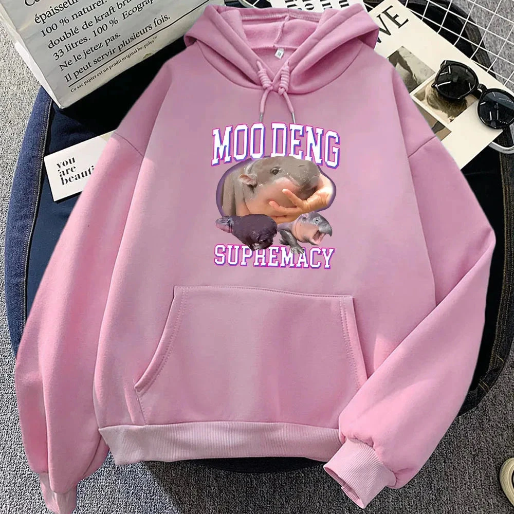 Apparel Kawaii Moo Deng Supremacy Hippo Unisex Hoodie - Image 11