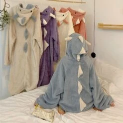 Apparel Kawaii Pastel Dragon Plush Hoodie Blanket