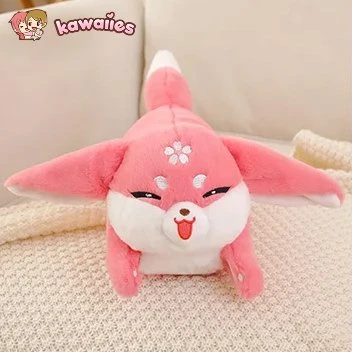 Kawaii Pink Fox Sakura Plushie - Image 7
