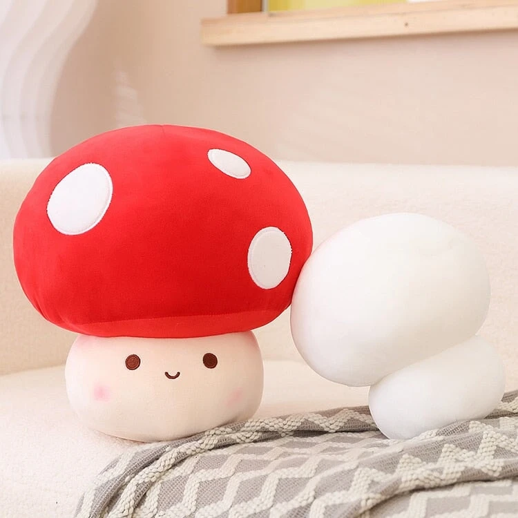 Kawaii Red Brown White Mushroom Plushie Family - Image 20