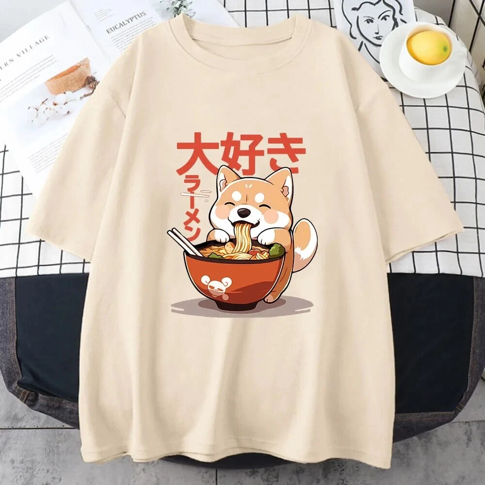 Apparel Kawaii Shiba Inu Eating Ramen Unisex Tee