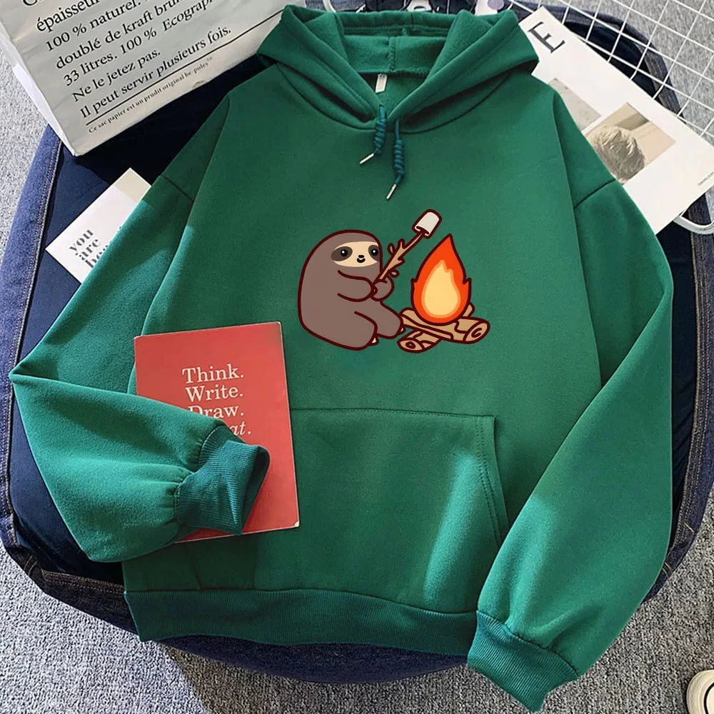Apparel Kawaii Sloth Cooking Marshmallow Campfire Unisex Hoodie - Image 12