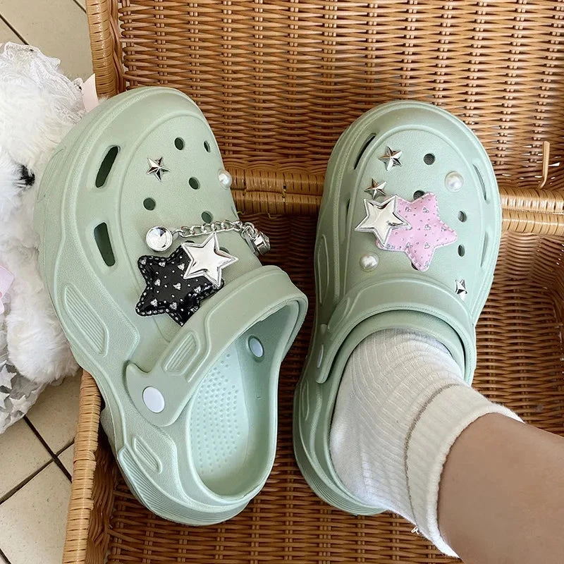 Apparel Kawaii Star Chunky Platform Clogs - Image 4