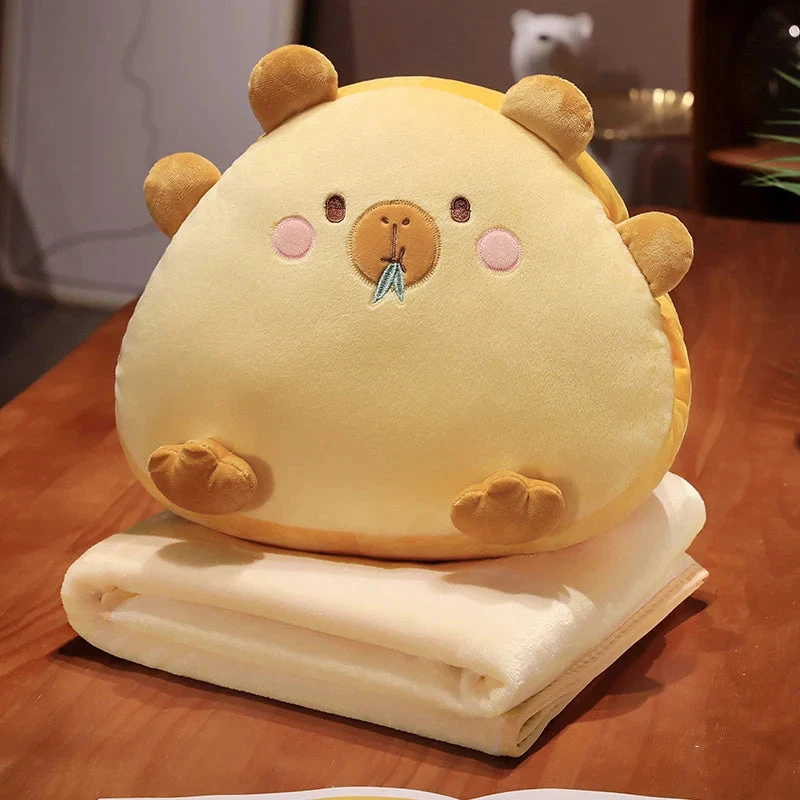 Kawaii Triangle Capybara Plush Pillows With Blanket - Image 14