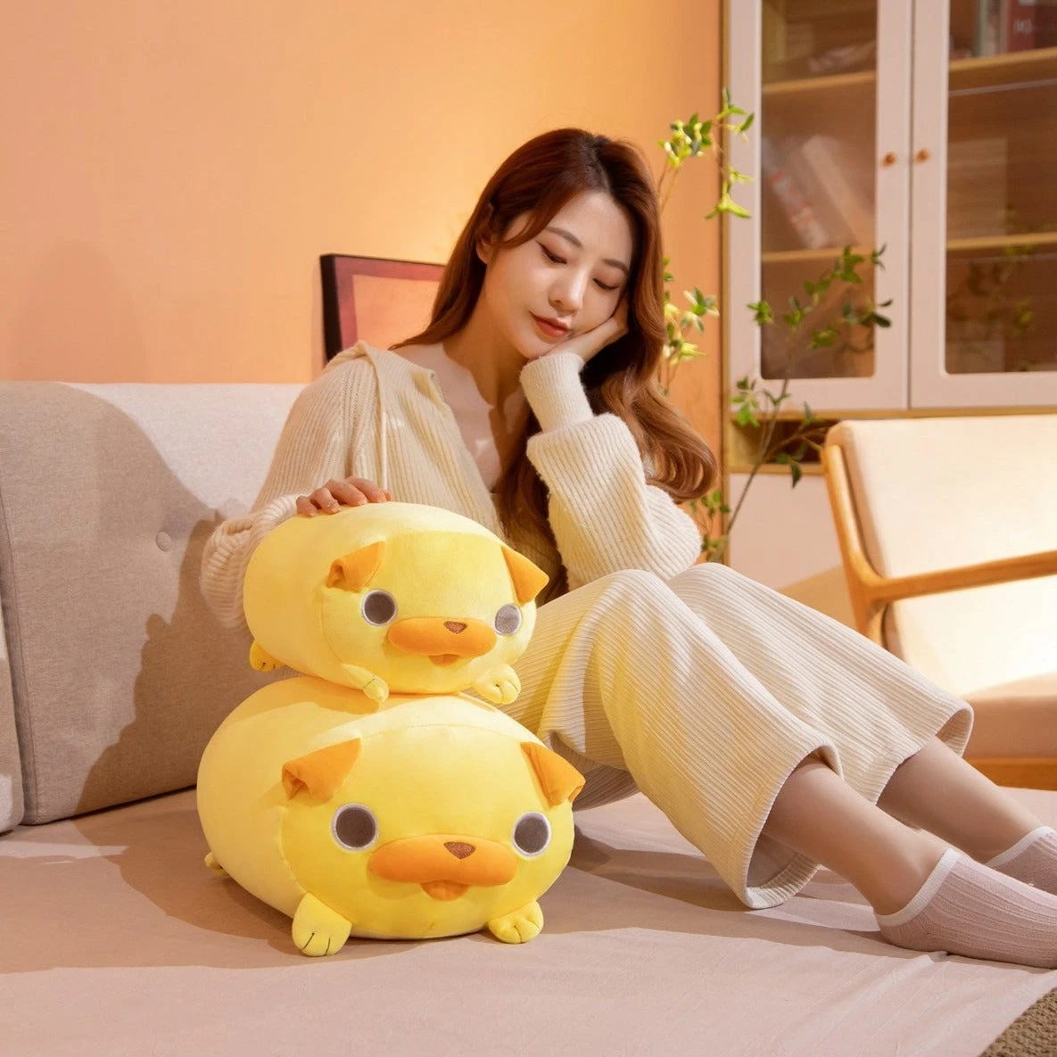 Kawaii Yellow Pug Plushies - Image 3