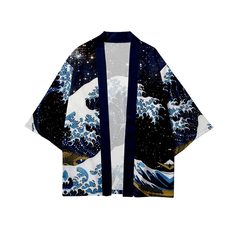 Apparel Kimono Japanese Great Wave And Mighty Koi - Image 7
