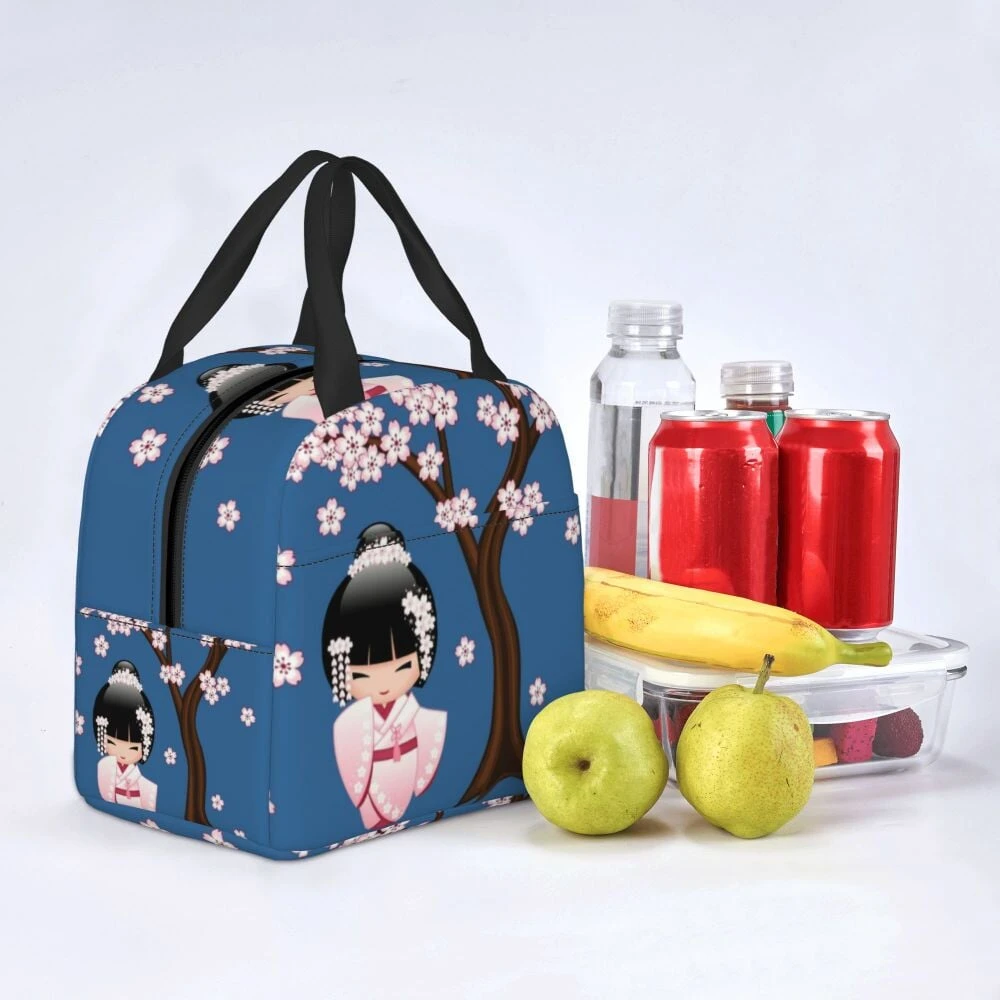 Kokeshi Doll Sakura Lunch Bag - Image 13