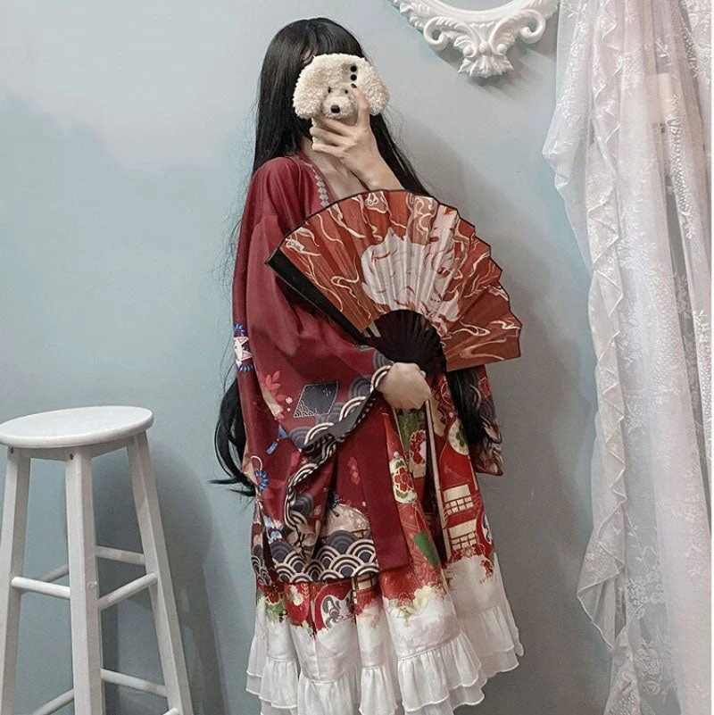 Apparel Legendary Japanese Royal Samurai Print Kimono - Image 8