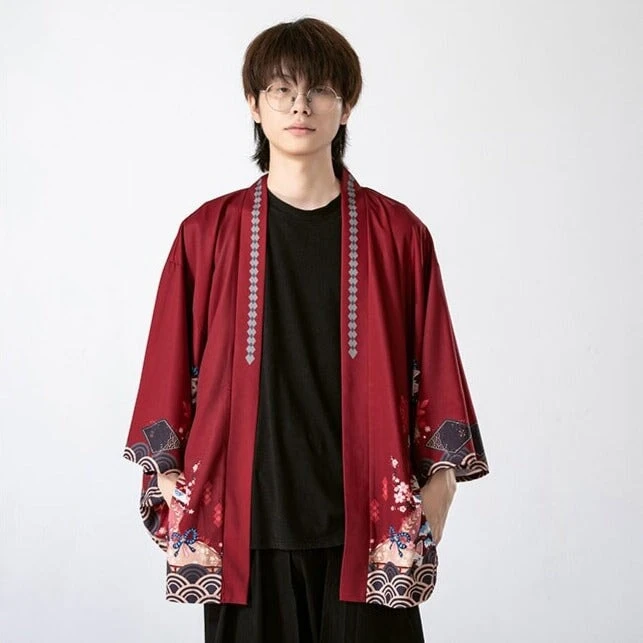 Apparel Legendary Japanese Royal Samurai Print Kimono - Image 14