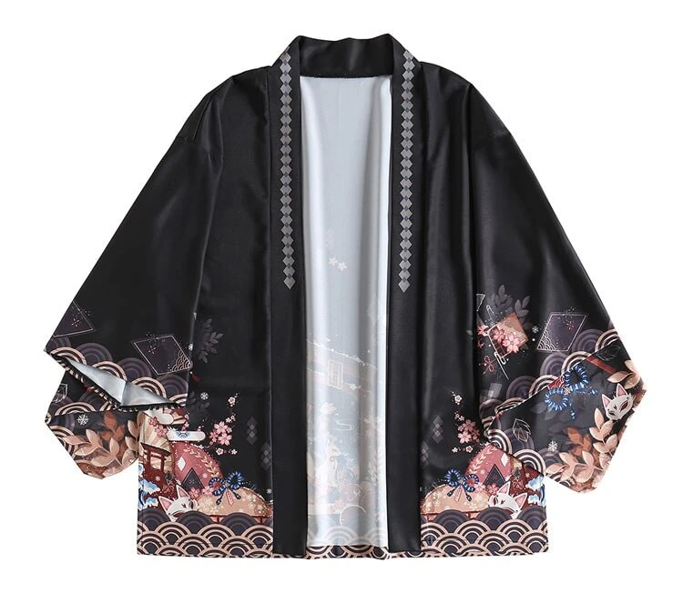 Apparel Legendary Japanese Royal Samurai Print Kimono - Image 5