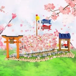 Light Up Japanese Hakone Sakura Tree Tunnel Building Sets