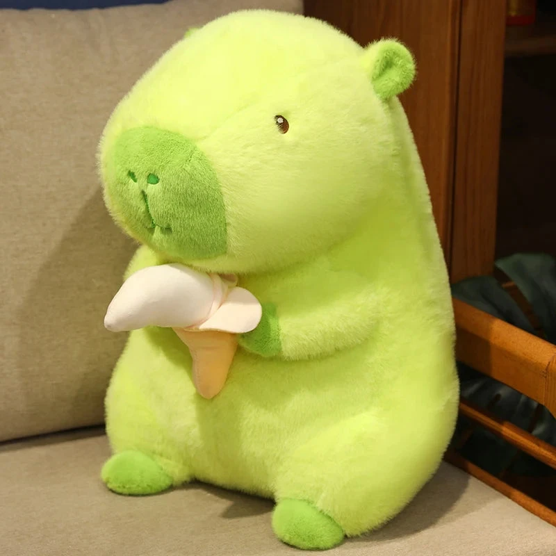 Lime Green Capybara Banana Plush - Image 12